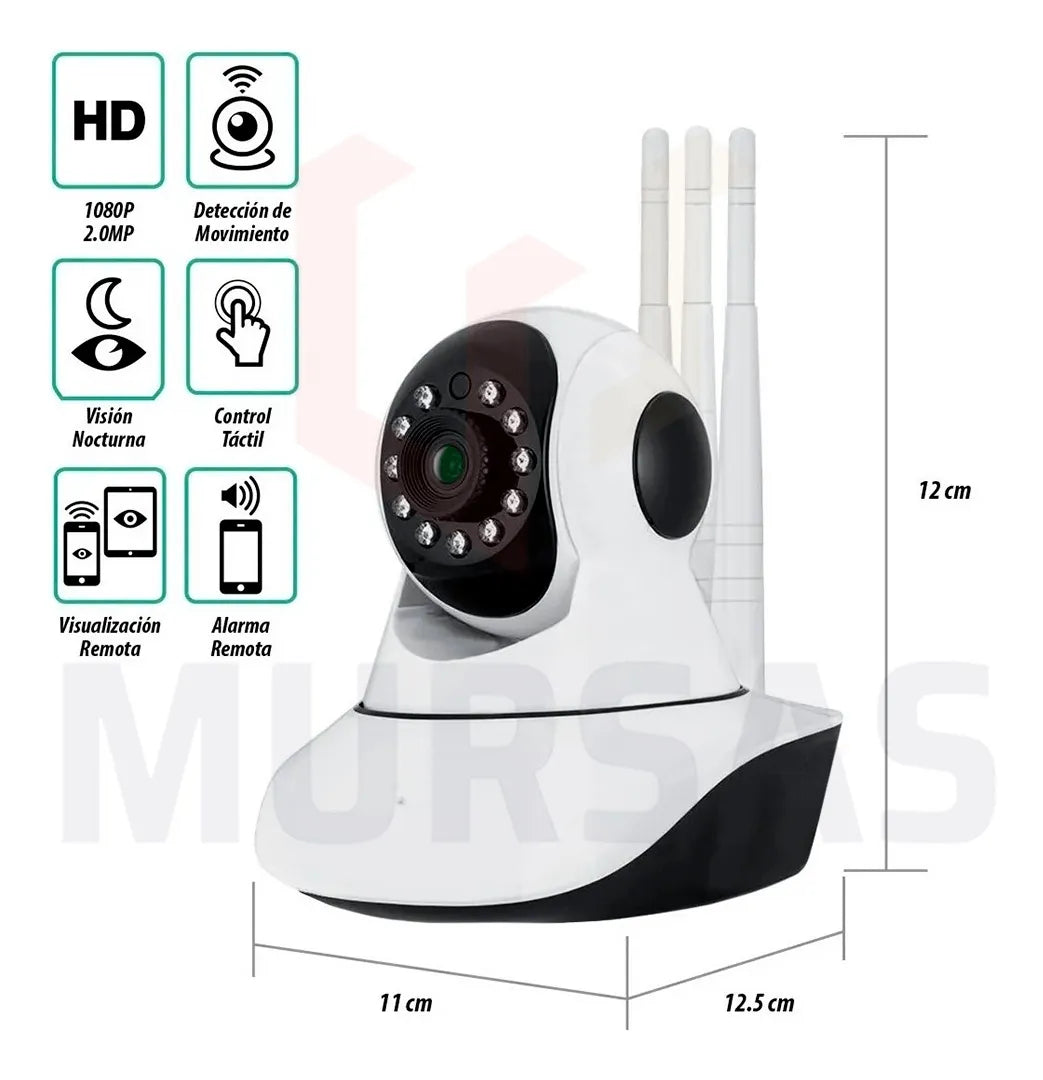 CAMARA DE SEGURIDAD WIFI  3 ANTENAS  ROBÓTICA